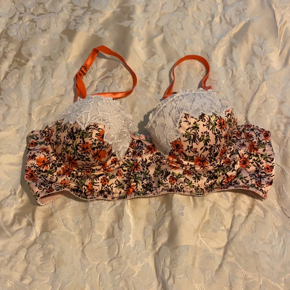 Orange and pink floral bra by Edme and Esyllte